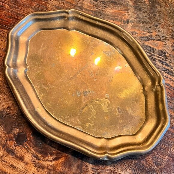 Vintage set of 6 mini brass goblets and tray - Picture 6 of 8